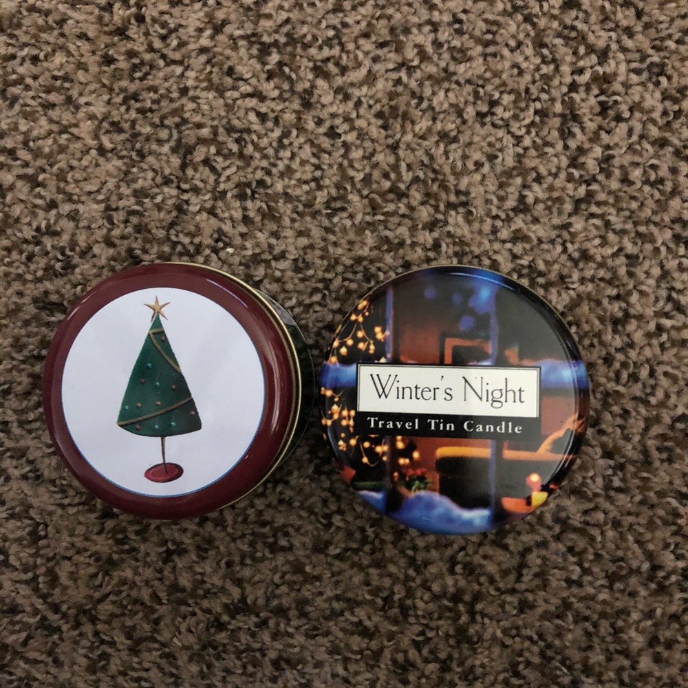 NWT-2 Tin Travel Candles-Christmas Time/Winte